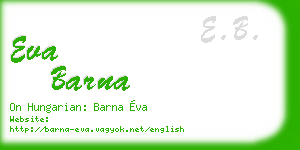 eva barna business card